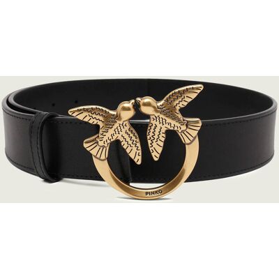 Pinko Skórzany pasek LOVE BERRY H4 BELT VITELLO SET czarny L Pinko Skórzany pasek LOVE BERRY H4 BELT VITELLO SET czarny L