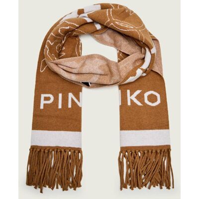 Pinko Szal z dodatkiem wełny i kaszmiru camel OS Pinko Szal z dodatkiem wełny i kaszmiru camel OS