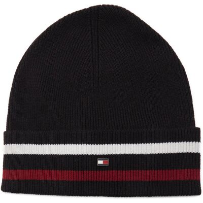 Tommy Hilfiger Czapka z dodatkiem wełny czarny OS Tommy Hilfiger Czapka z dodatkiem wełny czarny OS