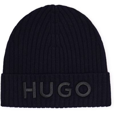 HUGO Wełniana czapka X565-7 granatowy OS HUGO Wełniana czapka X565-7 granatowy OS