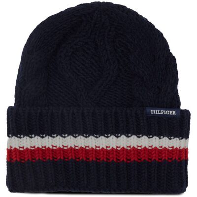 Tommy Hilfiger Czapka z dodatkiem wełny granatowy OS Tommy Hilfiger Czapka z dodatkiem wełny granatowy OS