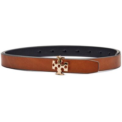 TORY BURCH Skórzany dwustronny pasek czarny XS TORY BURCH Skórzany dwustronny pasek czarny XS