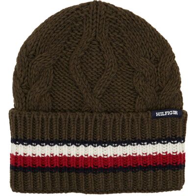 Tommy Hilfiger Czapka z dodatkiem wełny khaki OS Tommy Hilfiger Czapka z dodatkiem wełny khaki OS