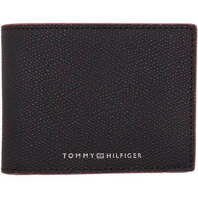 Tommy Hilfiger Skórzany portfel TH STRUC MINI CC czarny OS Tommy Hilfiger Skórzany portfel TH STRUC MINI CC czarny OS