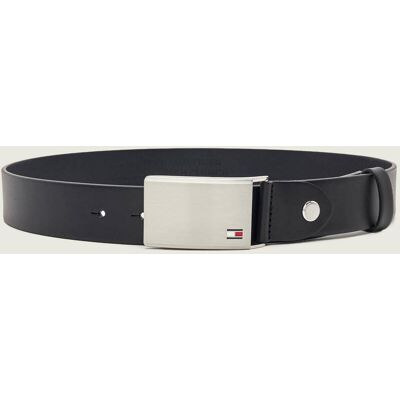 Tommy Hilfiger Skórzany pasek TH PLAQUE czarny 100 Tommy Hilfiger Skórzany pasek TH PLAQUE czarny 100