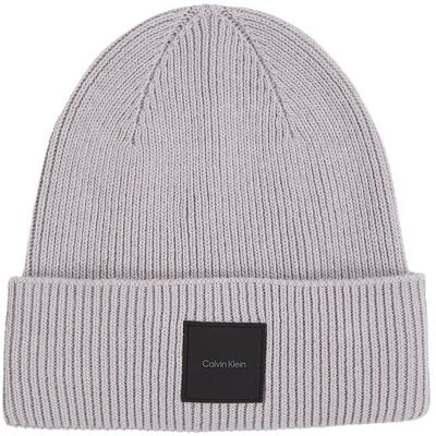 Calvin Klein Czapka z dodatkiem wełny i kaszmiru szary OS Calvin Klein Czapka z dodatkiem wełny i kaszmiru szary OS
