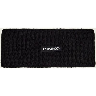 Pinko Opaska Fascia z dodatkiem wełny i kaszmiru czarny OS Pinko Opaska Fascia z dodatkiem wełny i kaszmiru czarny OS