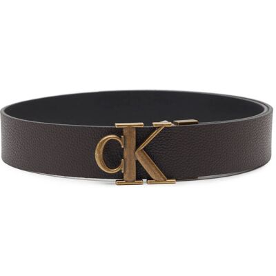 Calvin Klein Jeans Dwustronny pasek z dodatkiem skóry brązowy 100 Calvin Klein Jeans Dwustronny pasek z dodatkiem skóry brązowy 100