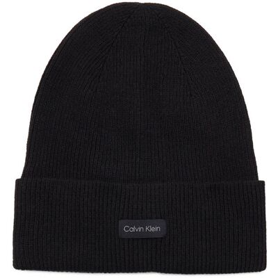 Calvin Klein Czapka ESSENTIAL z dodatkiem wełny i kaszmiru czarny OS Calvin Klein Czapka ESSENTIAL z dodatkiem wełny i kaszmiru czarny OS