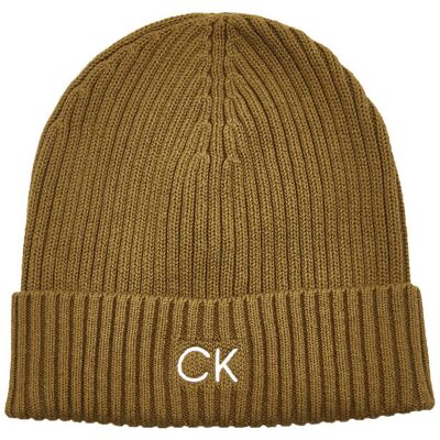 Calvin Klein Czapka z dodatkiem kaszmiru brązowy OS Calvin Klein Czapka z dodatkiem kaszmiru brązowy OS