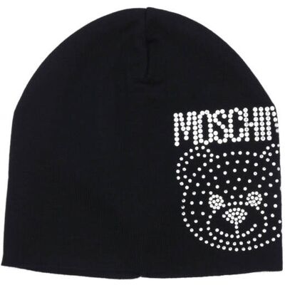 Moschino Wełniana Czapka czarny OS Moschino Wełniana Czapka czarny OS