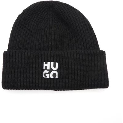 HUGO Czapka Women-X 692 z dodatkiem wełny i kaszmiru czarny OS HUGO Czapka Women-X 692 z dodatkiem wełny i kaszmiru czarny OS