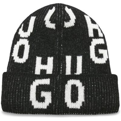 HUGO Czapka Women-X 693 z dodatkiem wełny i kaszmiru czarny OS HUGO Czapka Women-X 693 z dodatkiem wełny i kaszmiru czarny OS