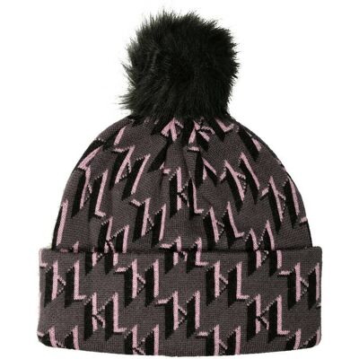 Karl Lagerfeld Wełniana czapka Beanie fioletowy OS Karl Lagerfeld Wełniana czapka Beanie fioletowy OS