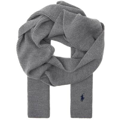 Polo Ralph Lauren Wełniany szal szary OS Polo Ralph Lauren Wełniany szal szary OS