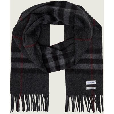 Burberry Kaszmirowy szal grafitowy OS Burberry Kaszmirowy szal grafitowy OS