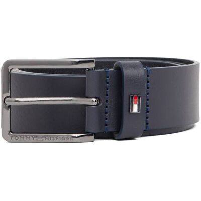 Tommy Hilfiger Skórzany pasek OLIVER 3.5 granatowy 100 Tommy Hilfiger Skórzany pasek OLIVER 3.5 granatowy 100