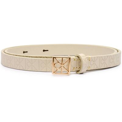 Calvin Klein Skórzany pasek ecru 90 Calvin Klein Skórzany pasek ecru 90