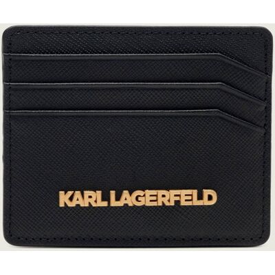 Karl Lagerfeld Skórzane etui na karty czarny OS Karl Lagerfeld Skórzane etui na karty czarny OS
