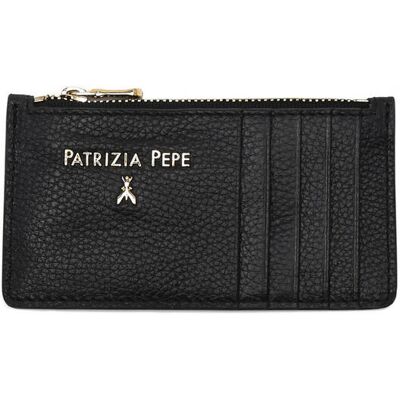 Patrizia Pepe Skórzane etui na karty czarny OS Patrizia Pepe Skórzane etui na karty czarny OS