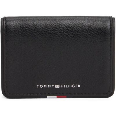 Tommy Hilfiger Skórzane etui na karty CORP czarny OS Tommy Hilfiger Skórzane etui na karty CORP czarny OS