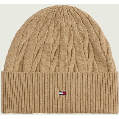 Tommy Hilfiger Wełniana czapka FLAG camel OS Tommy Hilfiger Wełniana czapka FLAG camel OS