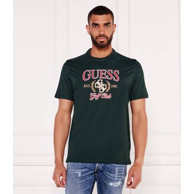 Guess T-shirt Regular Fit butelkowa zieleń XL Guess T-shirt Regular Fit butelkowa zieleń XL