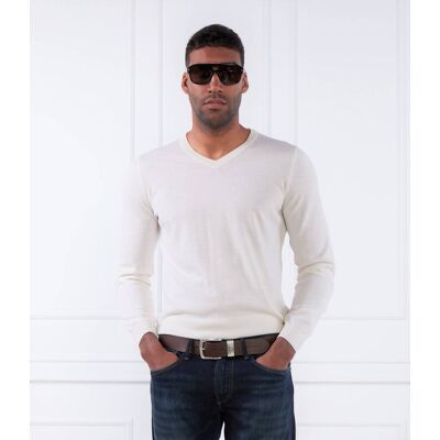 Boss BLACK Wełniany sweter Melba-P Slim Fit biały XXL Boss BLACK Wełniany sweter Melba-P Slim Fit biały XXL