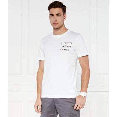 Calvin Klein Jeans T-shirt DIFFUSED STACKED Regular Fit biały XL Calvin Klein Jeans T-shirt DIFFUSED STACKED Regular Fit biały XL