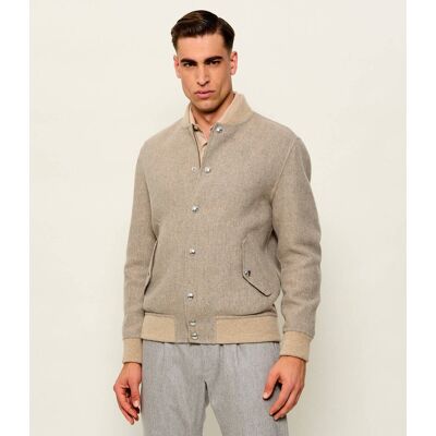 Eleventy Wełniana kurtka bomber Regular Fit z dodatkiem kaszmiru szary 50 Eleventy Wełniana kurtka bomber Regular Fit z dodatkiem kaszmiru szary 50