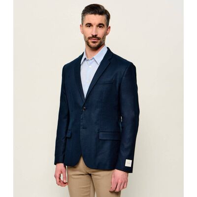 Calvin Klein Lniana marynarka Slim Fit granatowy 50 Calvin Klein Lniana marynarka Slim Fit granatowy 50