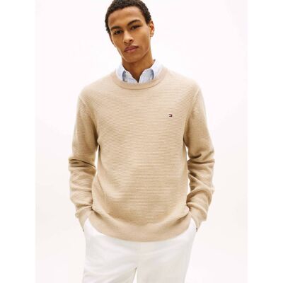 Tommy Hilfiger Sweter SEASONAL Regular Fit beżowy S Tommy Hilfiger Sweter SEASONAL Regular Fit beżowy S