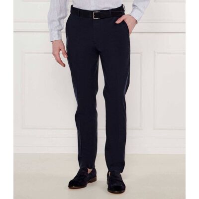 Calvin Klein Spodnie Tapered fit z dodatkiem lnu granatowy 48 Calvin Klein Spodnie Tapered fit z dodatkiem lnu granatowy 48