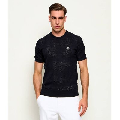 Philipp Plein Sweter Monogram Slim Fit czarny XXL Philipp Plein Sweter Monogram Slim Fit czarny XXL