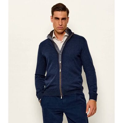 Gran Sasso Wełniany sweter Slim Fit granatowy 50 Gran Sasso Wełniany sweter Slim Fit granatowy 50