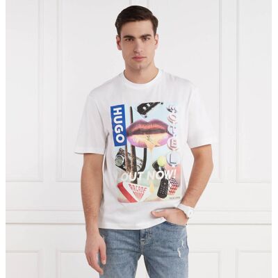 Hugo Blue T-shirt Narcado Regular Fit biały S Hugo Blue T-shirt Narcado Regular Fit biały S