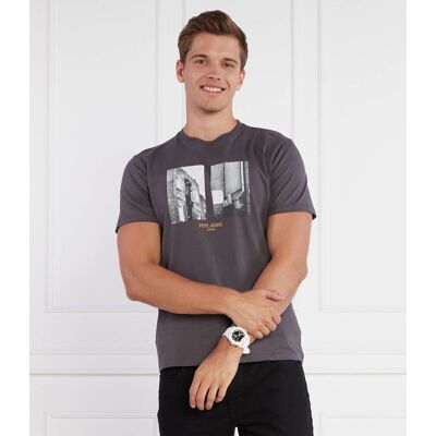 Pepe Jeans London T-shirt WORTH Regular Fit grafitowy M Pepe Jeans London T-shirt WORTH Regular Fit grafitowy M
