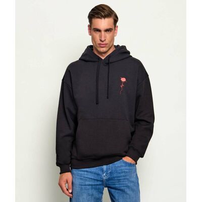 HUGO Bluza Diflowhood Relaxed fit czarny L HUGO Bluza Diflowhood Relaxed fit czarny L