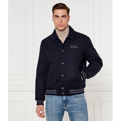 Guess Kurtka bomber MELTON Regular Fit granatowy XL Guess Kurtka bomber MELTON Regular Fit granatowy XL