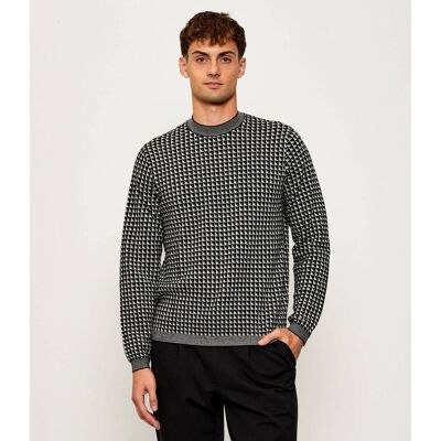 Giorgio Armani Emporio Armani Wełniany sweter Regular Fit czarny L Giorgio Armani Emporio Armani Wełniany sweter Regular Fit czarny L