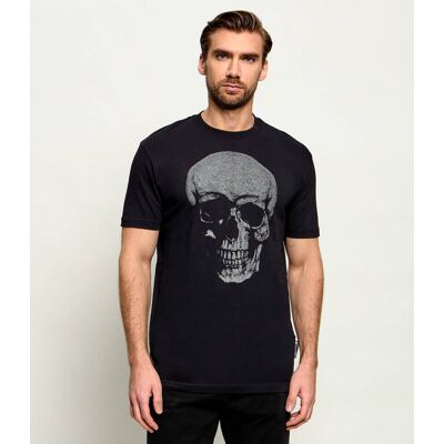 Philipp Plein T-shirt Glitter Skull Regular Fit czarny XL Philipp Plein T-shirt Glitter Skull Regular Fit czarny XL