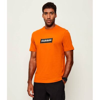 Napapijri T-shirt S-BOX LOGO Relaxed fit pomarańczowy M Napapijri T-shirt S-BOX LOGO Relaxed fit pomarańczowy M