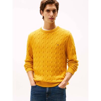 Tommy Hilfiger Wełniany sweter Regular Fit żółty M Tommy Hilfiger Wełniany sweter Regular Fit żółty M