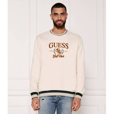 Guess Sweter Regular Fit beżowy M Guess Sweter Regular Fit beżowy M