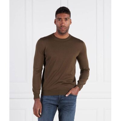 Boss BLACK Wełniany Sweter Botto-L Regular Fit khaki XXL Boss BLACK Wełniany Sweter Botto-L Regular Fit khaki XXL