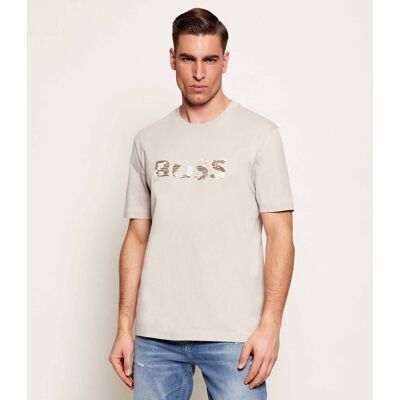 Boss ORANGE T-shirt Te_Insignia Regular Fit beżowy L Boss ORANGE T-shirt Te_Insignia Regular Fit beżowy L