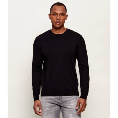 Replay Sweter Regular Fit z dodatkiem kaszmiru czarny M Replay Sweter Regular Fit z dodatkiem kaszmiru czarny M