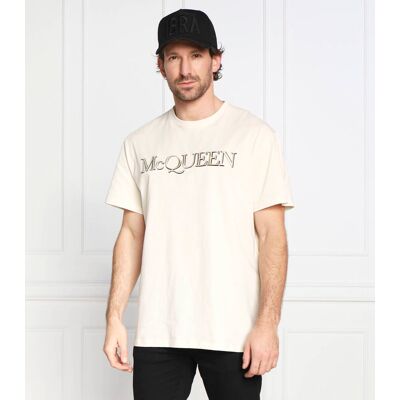 Alexander McQueen T-shirt LOGO EMB Regular Fit kremowy XL Alexander McQueen T-shirt LOGO EMB Regular Fit kremowy XL