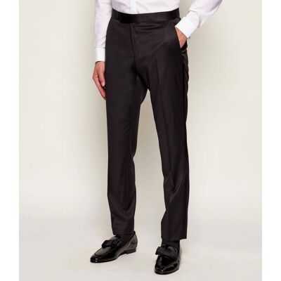 Boss BLACK Wełniane spodnie H-GENIUS-TUX-B1 Slim Fit z dodatkiem jedwabiu czarny 54 Boss BLACK Wełniane spodnie H-GENIUS-TUX-B1 Slim Fit z dodatkiem jedwabiu czarny 54
