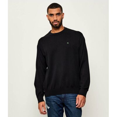 Calvin Klein Jeans Sweter Regular Fit czarny XS Calvin Klein Jeans Sweter Regular Fit czarny XS